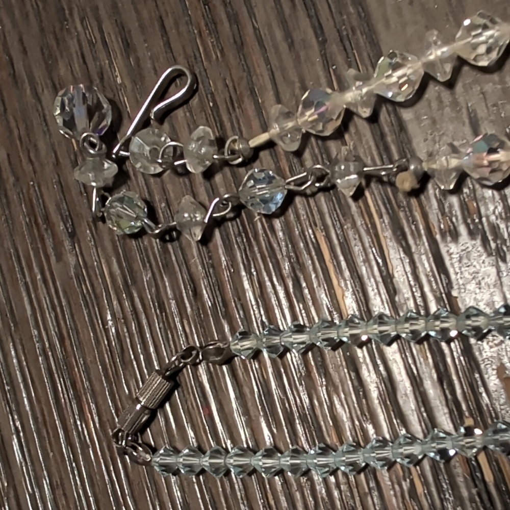 3 Vintage Crystal Glass Necklace Set - Picture 6 of 9